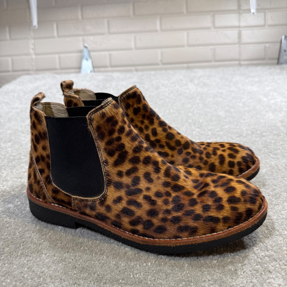 Boden Oakington Leopard Print Calf Hair Chelsea Boots Ankle EU39 US8 Mob Wife - Picture 2 of 14